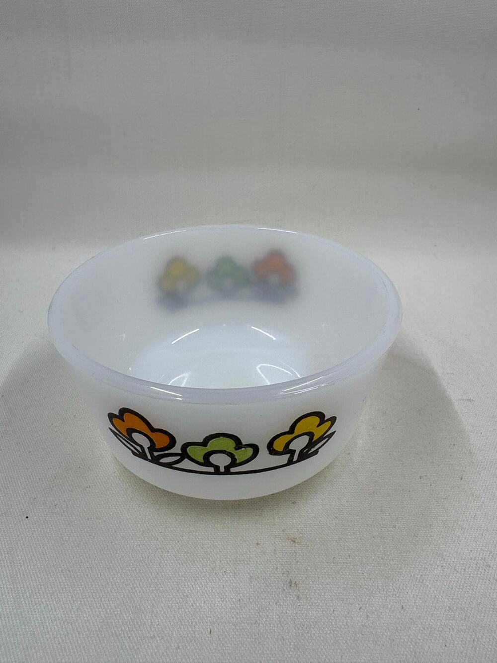 Vtg Anchor Hocking Fire-King SUMMERFIELD #494 Milk Glass Custard Cups